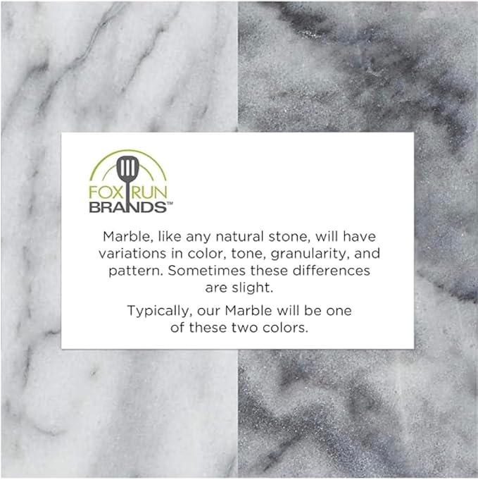 Fox Run Natural Polished Marble Coasters, Set of 4 White Coasters With Holder