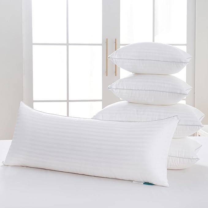 Oubonun 14 x 36 Throw Pillow Inserts, Firm and Fluffy Decorative Pillows for Couch Bed Sofa with Soft Cotton Cover White Cushion with Down Alternative Pack of 1