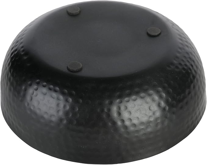 MyGift Black Metal Hammered Decorative Bowl for Home Decor with Gold Interior, Art Deco Style Centerpiece Table Decoration and Coffee Table Decor - Handcrafted in India (Dia 7.6 inches)