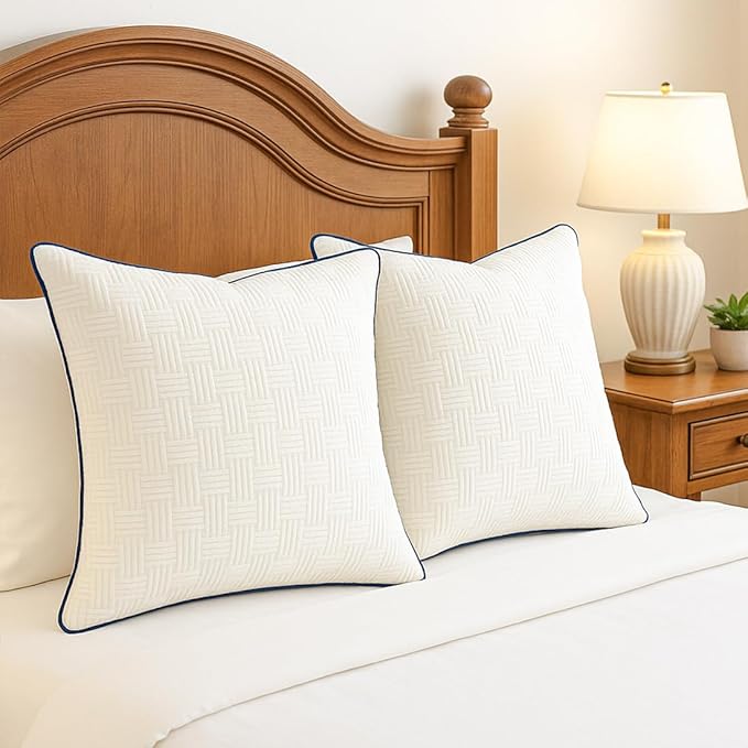 Oubonun 12x24 Pillow Inserts Set of 2- Rectangle Decorative Throw Pillows for Sofa Couch Bed Living Room Beige 100% Polyester Filling 12 x 24 Inch Lumbar Pillows