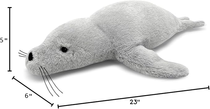 CSVBTRF Weighted Stuffed Animals, 4 lb, 23" Seal Plush Gift for Kids - Grey Hug Seal Plush Animals