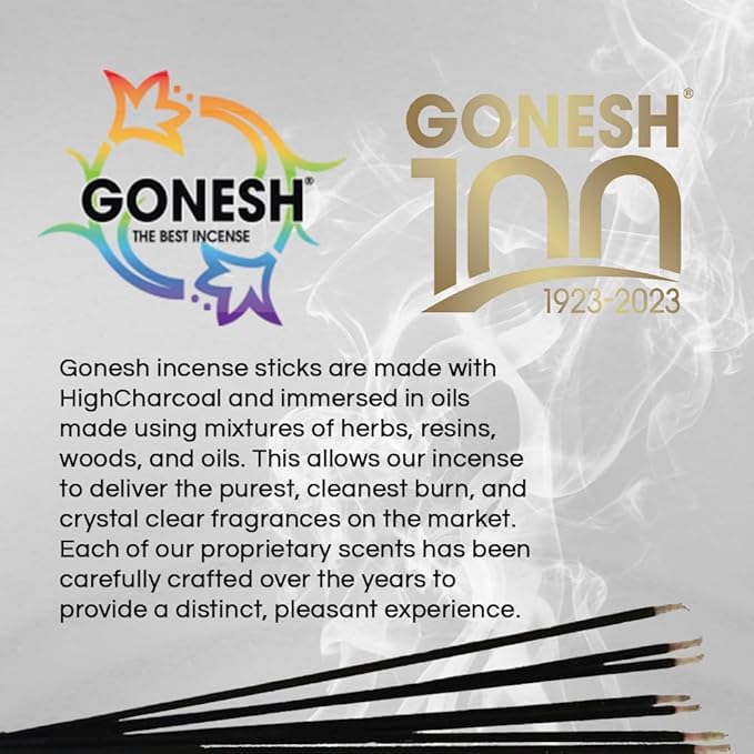 Gonesh - Extra Rich Scented Incense Sticks - Non-Toxic 10” Slow Burn Aromatic Sticks - Sandalwood - 100 Pack