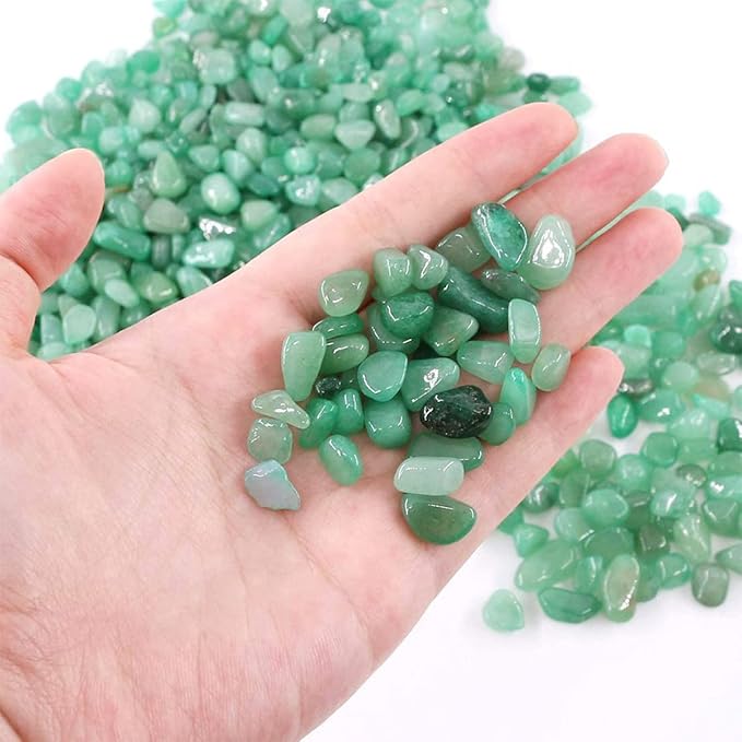WAYBER Decorative Rock Stones, 1 Lb/460g Irregular Green Crystal Pebbles Quartz Gravel for Aquarium Turtle Tank Decoration/Succulent Plant Landscape/Flowerpot Vase Ornament