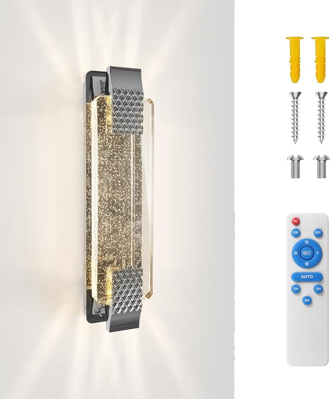 camuucci Battery Operated Wall Sconce, Rechargeable Silver Light 1 Pack | Wireless Wall Lamp with 12000mAh Battery,Not Hardwired Wall Fixture for Bedroom Living Room - 14.5 Inches
