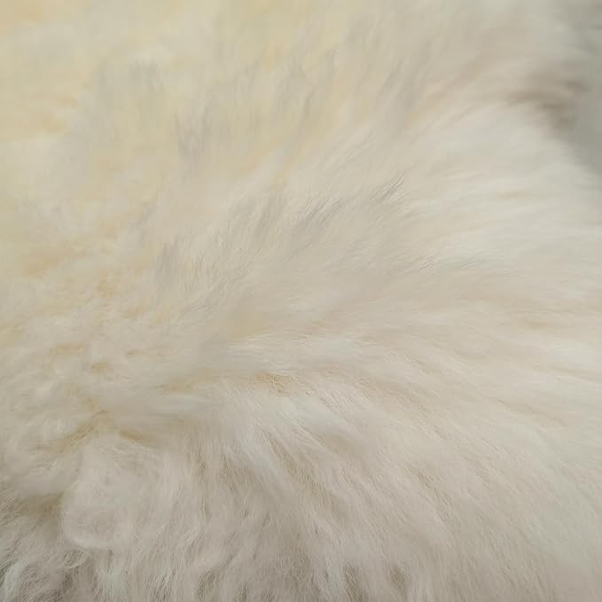 Kopal Genuine Australian Sheepskin Rug, Real Lambskin Area Rug, 2.1x3.2 ft Single Pelt, Natural White