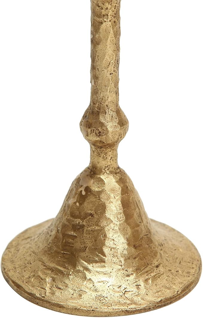 NIKKY HOME Vintage Elegant Gold Hammered Taper Candle Holders Set of 3 | Classic Decorative Resin Candlestick Stand, Perfect for Table Centerpiece, Mantels, Weddings, Dinners, Festive Events