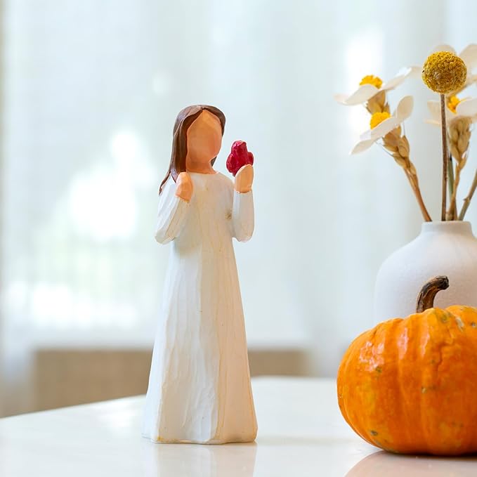 TOHLUCS Cardinal Angel Statue: Exquisite Sculpted Hand-Painted Messenger Figurine, Meaningful Remembrance Gift for Loss, Elegant Cardinal Gifts for Women, Christmas Ornaments & Memorial Home Decor