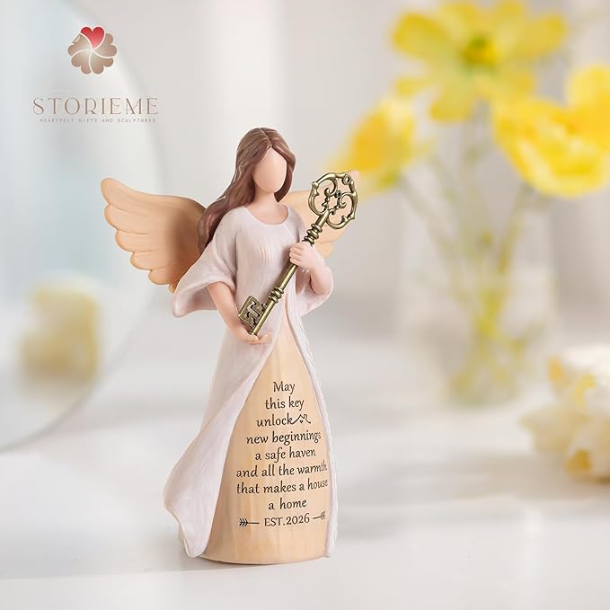 Storieme Housewarming Gifts New Home: House Warming Gift for Women Friend Homeowner - Guardian Angel Figurines for New Apartment Party Decorations Entryway Table Decor Ideas
