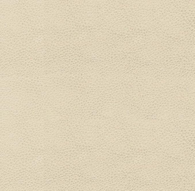 HomePop Upholstered Faux Leather Round Ottoman (No Lid, Seat Only) | HomePop Home Décor | Round Pouf Foot Rest – Cream Faux Leather