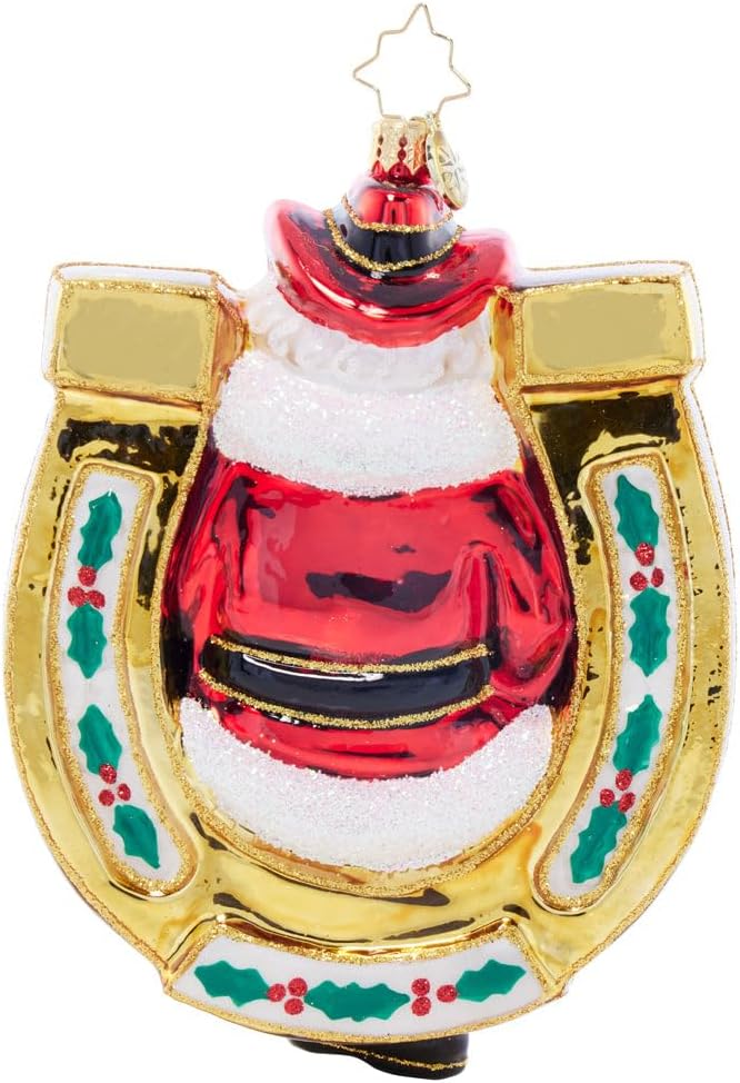 Christopher Radko Hand-Crafted European Glass Christmas Tree Decorative Ornament, Santa's Lucky Tune