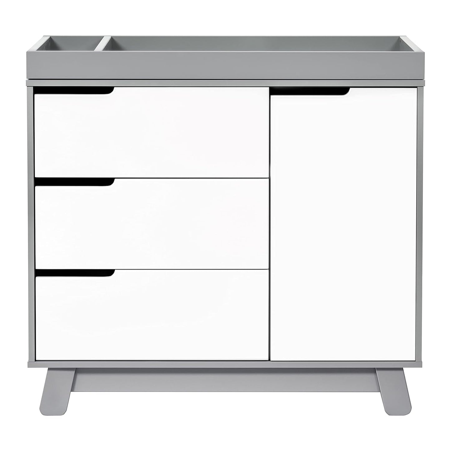 Babyletto Hudson 3-Drawer Changer Dresser with Removable Changing Tray in Grey and White, Greenguard Gold Certified