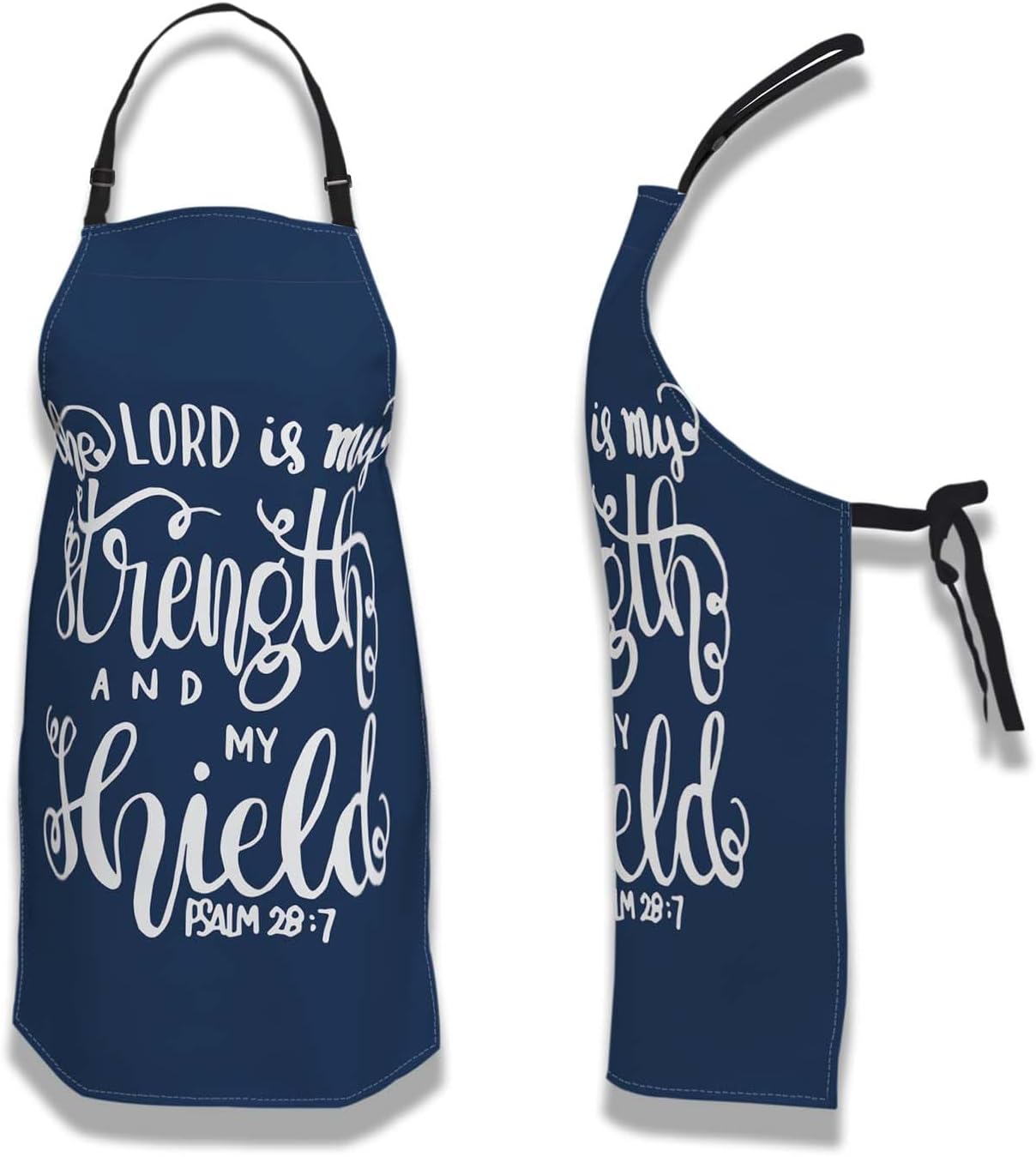 Baking Apron for Men the Lord Is My Strength and My Shield Bible Verse Modern Cute Aprons for Men for Kitchen Cooking Restaurant BBQ Painting Crafting 27” (W) x 31” (H), Waterproof Aprons