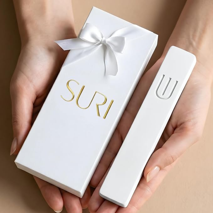 SURI Mezuzah for Door with Scroll – 6 Inch Modern Mezuzah Case with Non Kosher Scroll Included, Fits up to 5” Scroll, Easy Adhesive Installation, Gift Box Included
