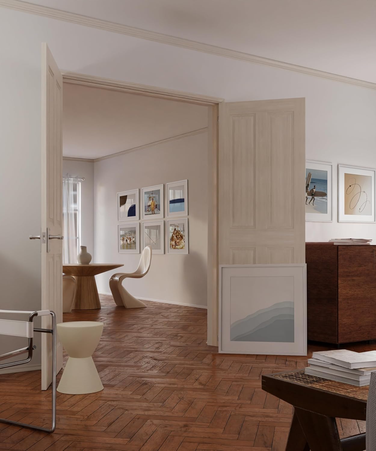 HAUS AND HUES 20x20 White Metal Picture Frames Matted to 16x16 - Features Premium Aluminum & Hanging Hardware, Shatterproof Plexiglass - Ideal for Home, Room, Office (20x20 in, White, Set of 9)