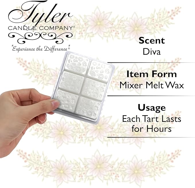 Tyler Candle Mixer Melts, Diva Scent, Set of 4 Scented Wax Tarts for Wax Warmers (6 Tarts per Bar, 24 Tarts Total)- Bundle with a Stain Remover Pen - Wax Melt Warmer for Home Fragrance