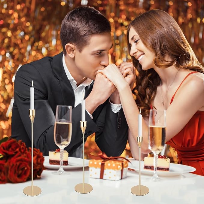 Gold Candlestick Holders Bulk, Set of 27 Taper Candle Holders for Table Centerpiece, Candle Sticks Holders Stand Candelabra Candle Holder for Wedding Dinning Home Decor