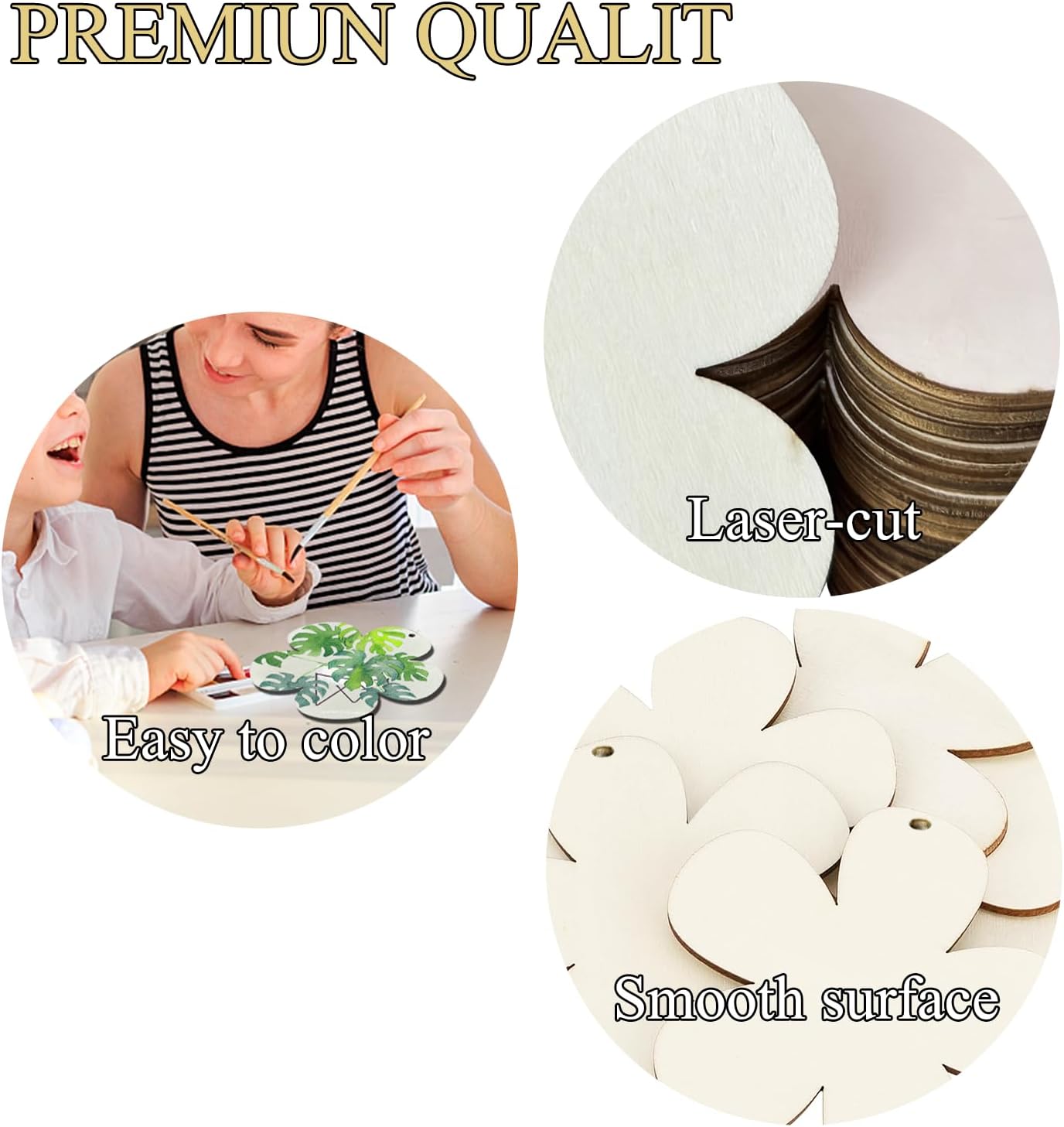 FCECOR 100PCS 4" Wooden Flowers for Crafts, Wood Flowers for Crafts Cutout Slices, Unfinished Ornaments for wood flower cutouts for Painting School DIY Crafts Projects, Party, Wedding, Christmas Decor