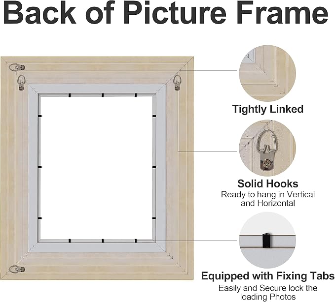 Classic 16x20 inch Picture Frames: Ornate Gold 20x16 Poster Frames for Canvas Photo Painting, Artwork, Wooden Antique Gallery Wall 16 x 20 Frames without Acrylic Glass and Backing