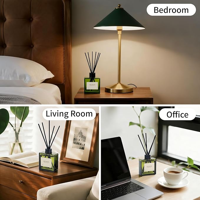 Reed Diffuser, 4 oz French Juniper Lavender Scent Diffuser with 10 Sticks, 90 Days Long Lasting Reed diffusers for Home, Elegant Fragrance for Bathroom Bedroom Office Decor, Air Fresh