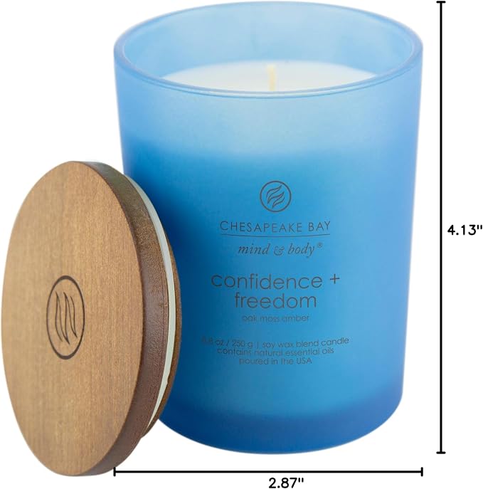 Chesapeake Bay Candle Scented Candle Confidence + Freedom (Oak Moss Amber) Medium Home Décor 8.8oz (Pack of 4)