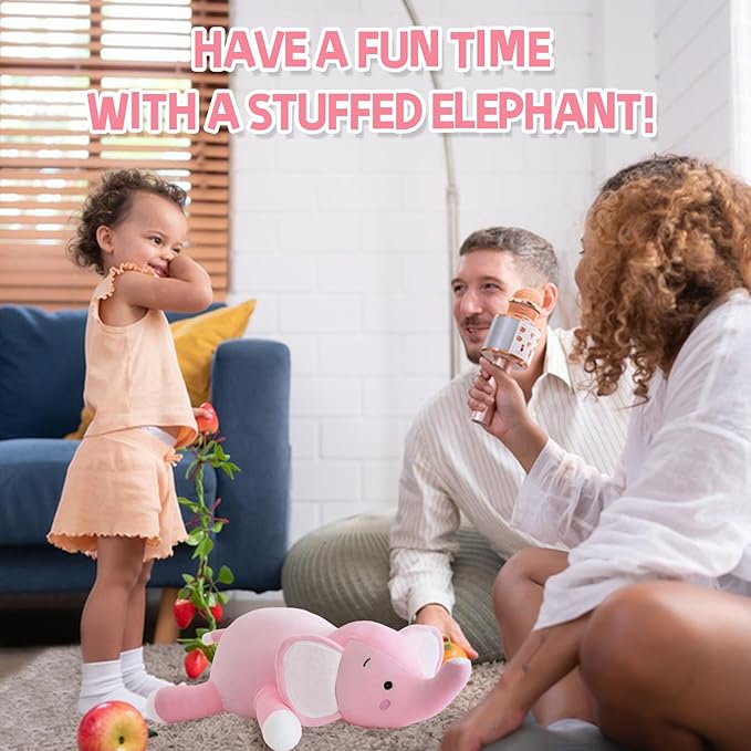 CSVBTRF Weighted Stuffed Animal, 4.2 lbs 23" Elephant Plush Hugging Pillow for Kids Gift - Elephant Stuffed Animals