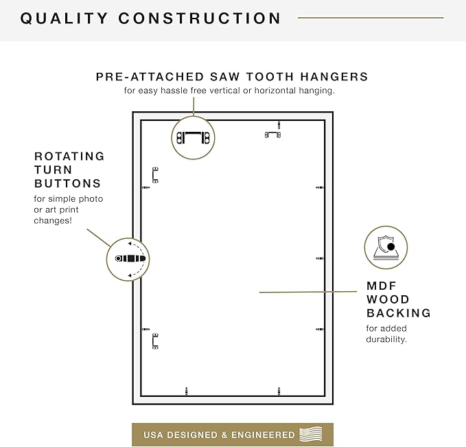 MCS Studio Gallery 20x30 Poster Frame Natural Woodgrain Engineered Wood, Vertical & Horizontal Wall Hanging Large Picture Frame for Photos, Posters & Art Prints (1-Pack)