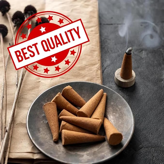 ARO VATIKA Vedic Nag Champa Natural Masala 120 Incense Cones in Pack of 12 Boxes | Environment-Friendly Dhoop | Best for Prayer, Reiki, Meditation & Relaxation | Burn time- 25 mins
