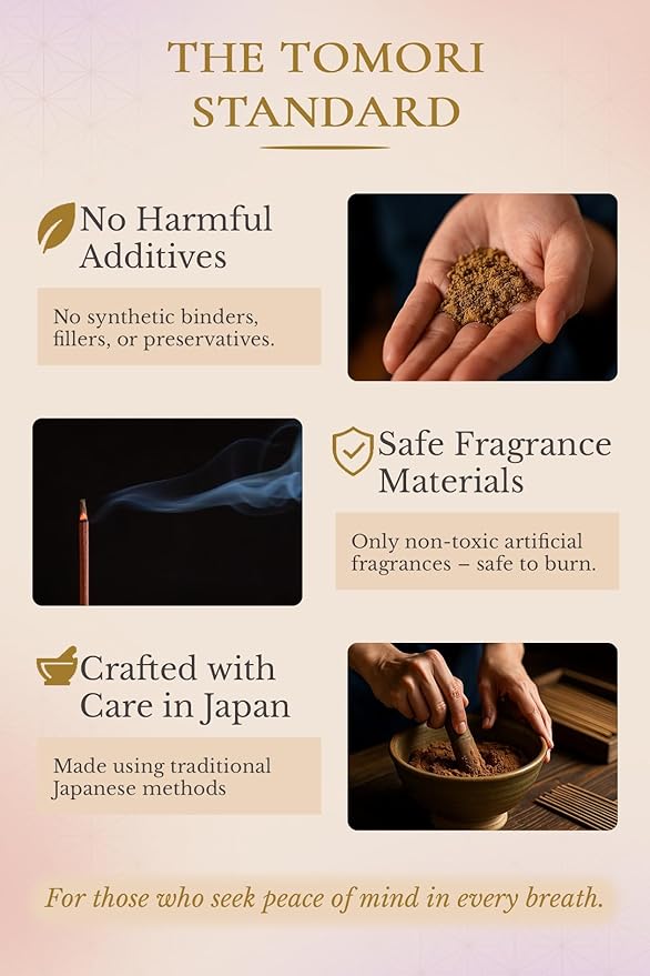 Magnolia Premium Japanese Incense Sticks 60sticks Coreless Low Smoke Natural Charcoal Free Non Toxic Temple Kyoto Aroma Aromatherapy Meditation Calming Stress Relief Relaxation Yoga Zen TOMORI