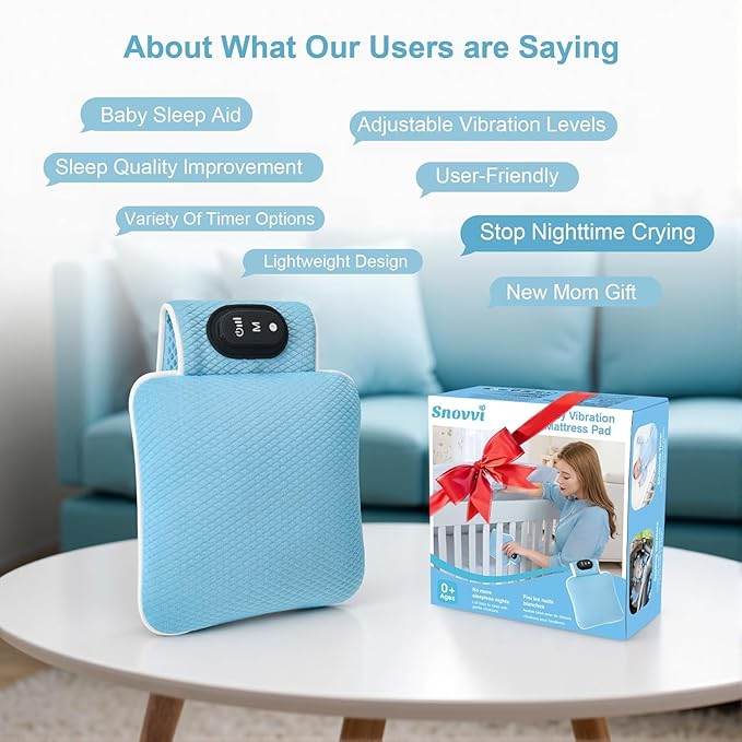 Baby Vibrating Soother,Baby Patter for Sleep,Rechargeable Baby Sleep Soother Pad with 3 Vibration Modes & 90M Timer - Portable Vibration Mattress for Crib, Bassinet, and Travel Stroller