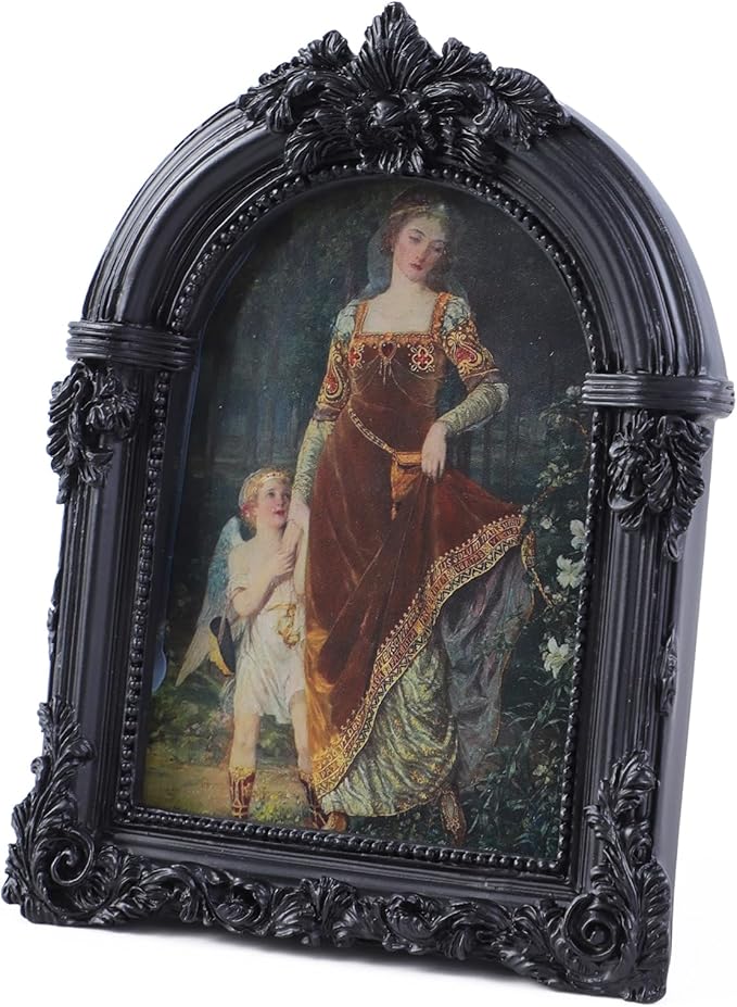 Black Antique Picture Frames 2.5x3.5 Ornate Arched Vintage Picture Frames with Glass Front for Wall Hanging and Tabletop Photo Gallery Wall Decor Vintage Home Decor