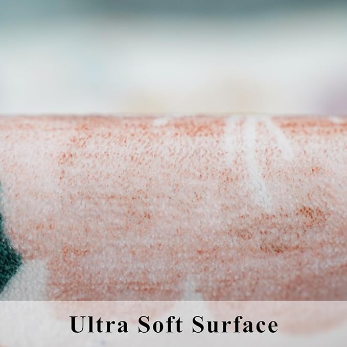 Washable Hallway 2'6x12 Runner Rug: Floral Scalloped Rug for Kitchen Entryway Farmhouse Soft Carpet for Bathroom Bedroom Thin Laudry Living Room Floor Mat with Non Slip Backing(2'6''x12',Cream)