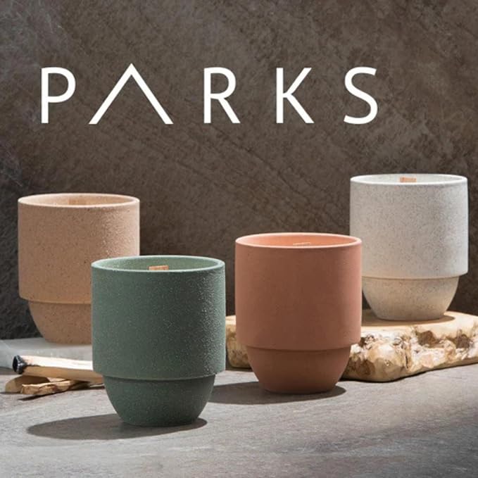 Paddywax Parks, Olympic Scented Candle in Reusable Ceramic Jar with Crackling Wood Wick, Soy Candle with Approx. 77 Hour Burn Time, Decorative Gift Candles for Home, Moss & Mint Scent, 11 oz
