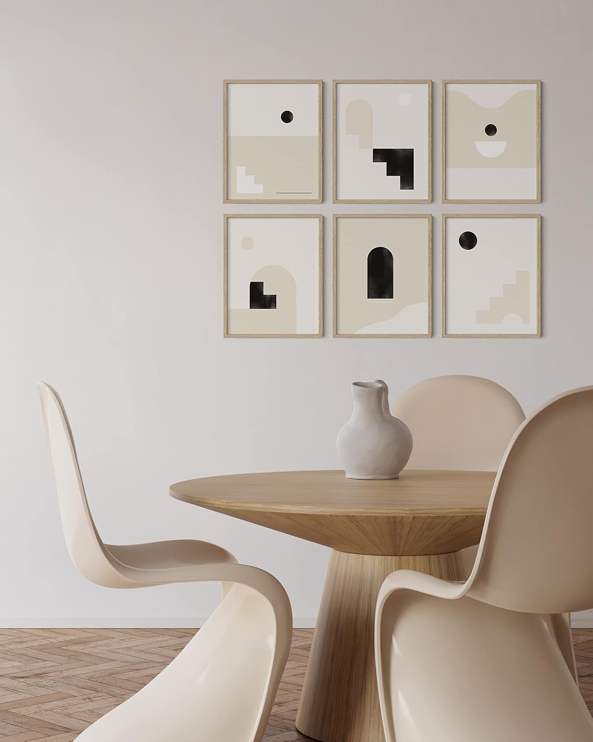 HAUS AND HUES 12"x16" Beige Oak Wood Picture Frame Set of 6-12x16 Wood Picture Frame, 12x16 Frames 6 Pack, 12x16 Poster Frame, 12x16 Frame Wood, 12 by 16 Picture Frames, Set of 6 Frames 12x16