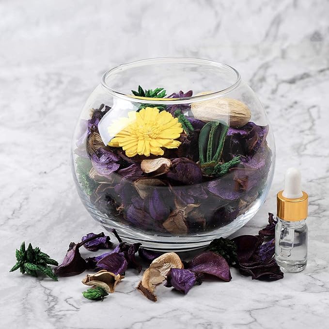 Qingbei Rina Spring Potpourri Bags, Purple Decorative Potpourri Bowl Filler, Lavender Scented Dried Flowers, Home Fragrance Sachet,2 Bags/8.4oz