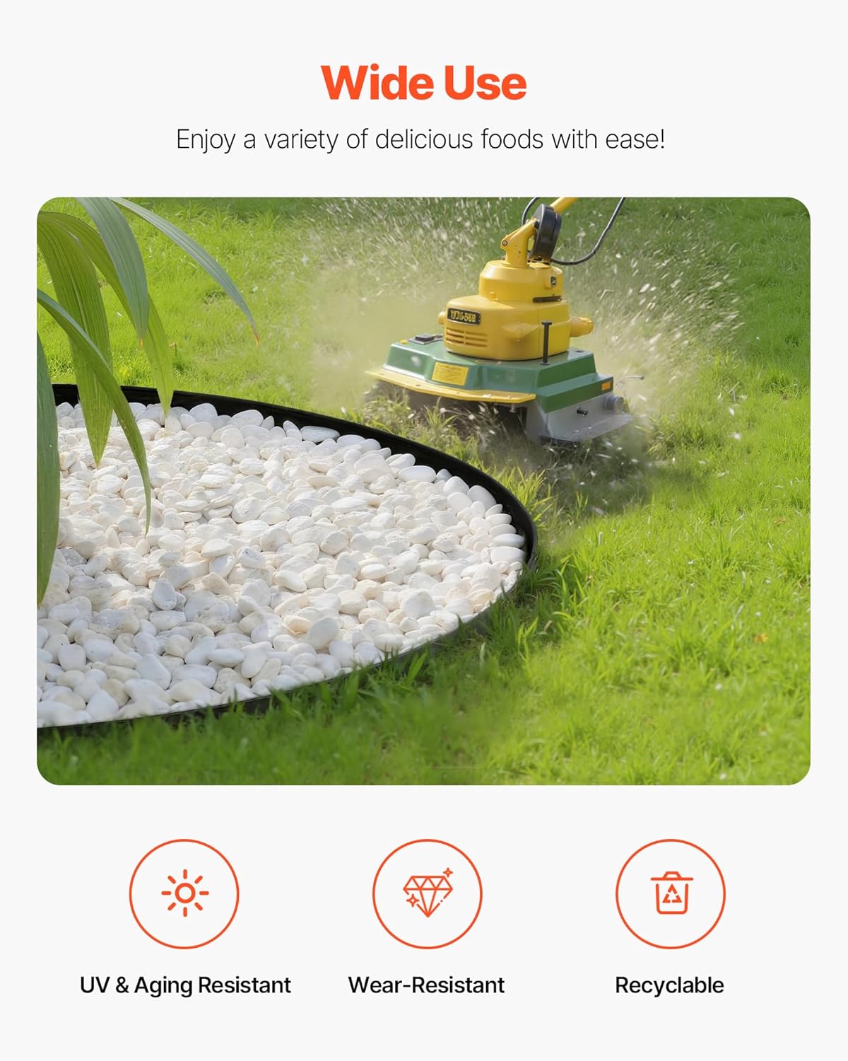 VEVOR Landscape Edging, 100 ft x 1.5 in Plastic Garden Border Edging with 120 Spikes, No Dig, Flexible Lawn Edgings Roll, UV-Resistant Mini Fence Borders Pathway Edgings for Flower Beds Yard Paver