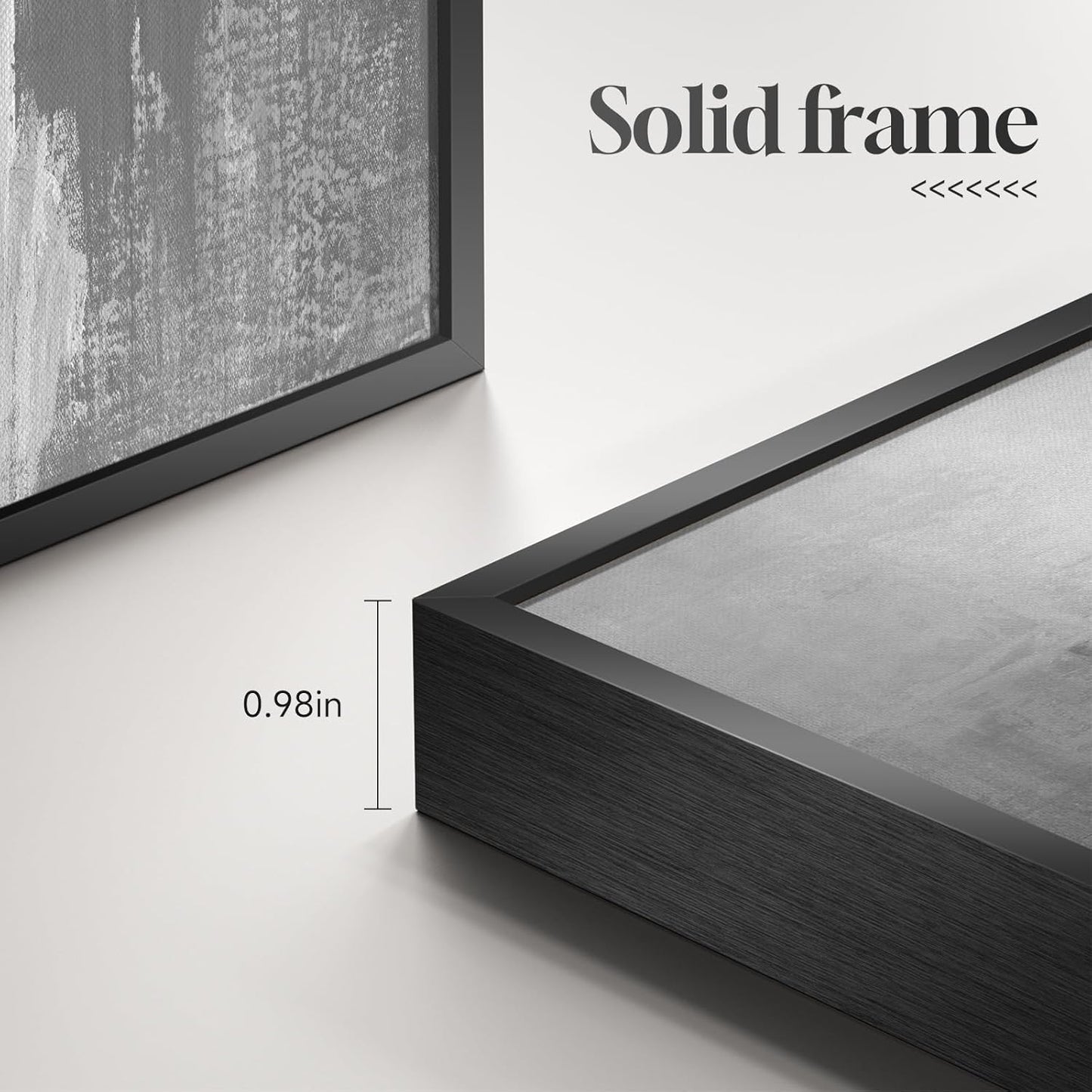 Framed Extra Large Black and White Abstract Canvas Wall Art, Modern Minimalist Horizontal Prints Painting Artwork for Walls, Black Grey Pictures Wall Decor for Living Room Hallway Bedroom Office 30x60 In