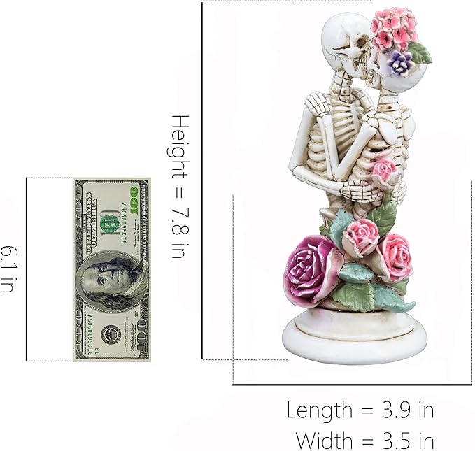 Skeleton Couple Embracing Decor Statue , Skull Halloween Decoration Home Decor Party Decorations,Skull Collectible Figurines,Vintage Resin Sculpture Home Decoration, Personalized Wedding Decoration