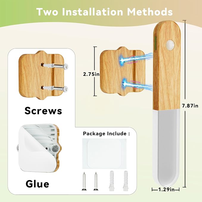iThird Motion Sensor Light Indoor - Wireless Wall Light, lumi Light, Magnet Rechargeable Wall Sconces, Portable Night Lights, LED Lights for Closet, Bathroom (Beech 3PCS)