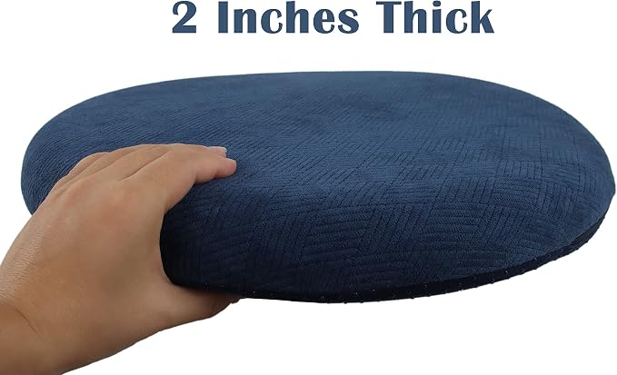 Sigmat Memory Foam Seat Cushion Anti-Slip Soft Round Stool Cushion Chair Pad 20 Inch Coffee