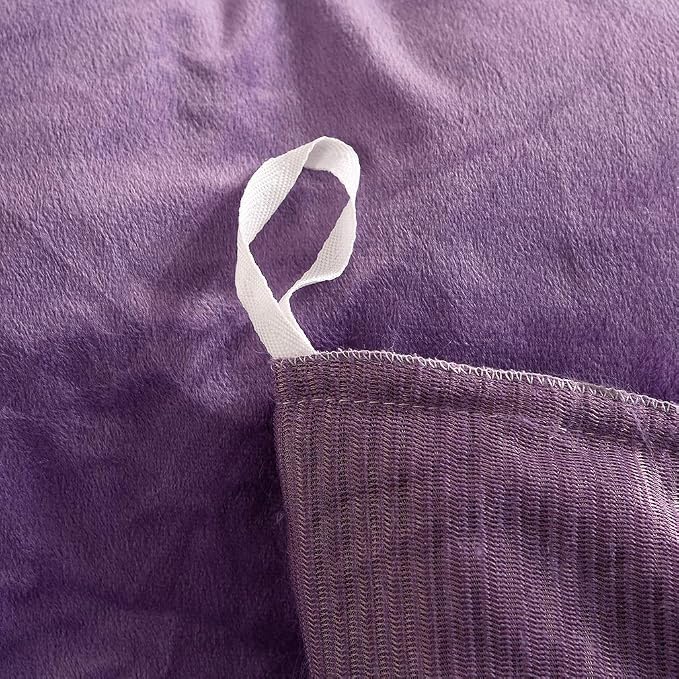 Faux Fur Velvet Fluffy Bedding Duvet Cover Set Down Comforter Quilt Cover with Pillow Shams, Ultra Soft Warm (King, Purple)