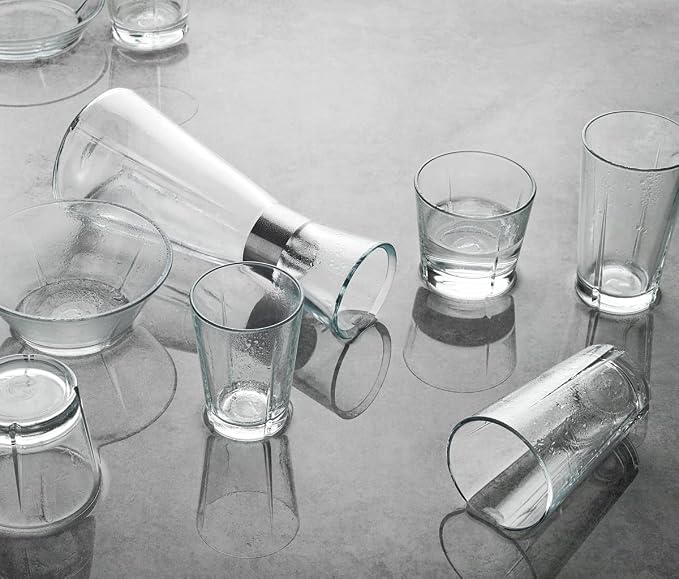 Rosendahl Grand Cru 30.4 oz. Water Carafe - Transparent Glass Pitcher with Stainless Steel Accents, Dishwasher Safe, Lead-free Modern Drinkware, Versatile Kitchen Accessory for Stylish Table Settings