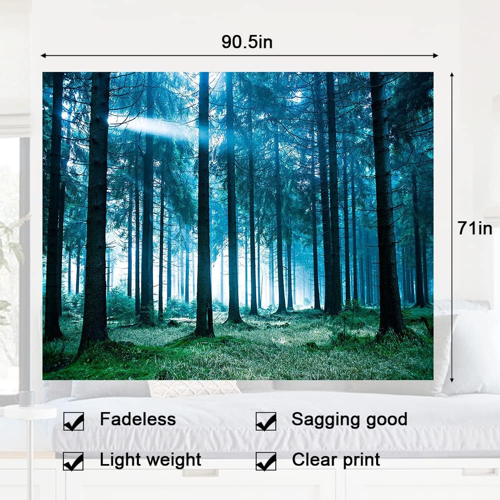Llamazing Forest Nature Wall Tapestry - Living Room & Bedroom Decor - Magic Scenic Landscape