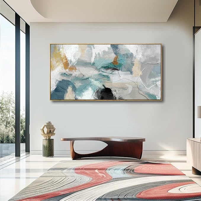 Kureful Large Canvas Wall Art Minimalist Decor Living Room Pictures Grey Wall Decor Hand Painted Artwork for Bedroom Kitchen Hotel Wall Decoration 30x60 Inch