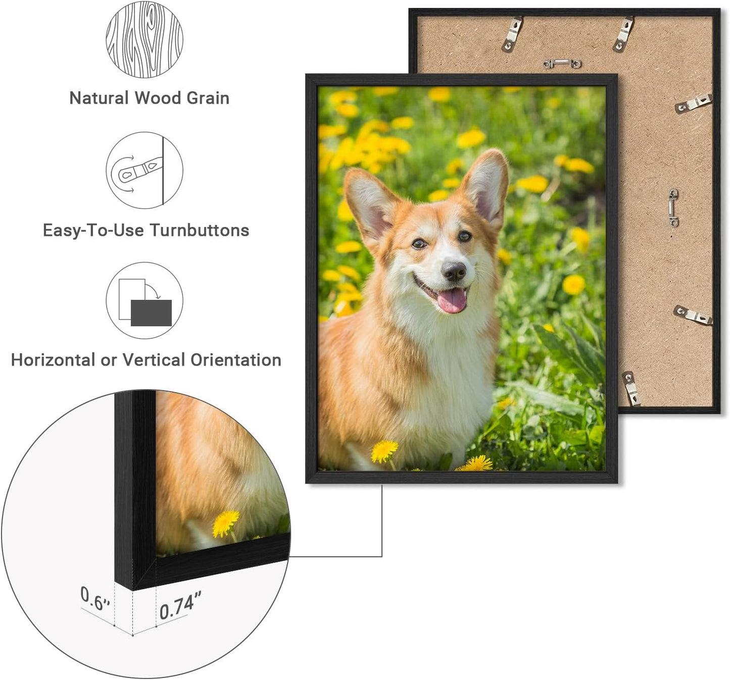 NWT Custom Framed Poster Prints with Your Any Photos, Personalized Canvas Pictures for Wall to Print Framed - 11"x14" Black