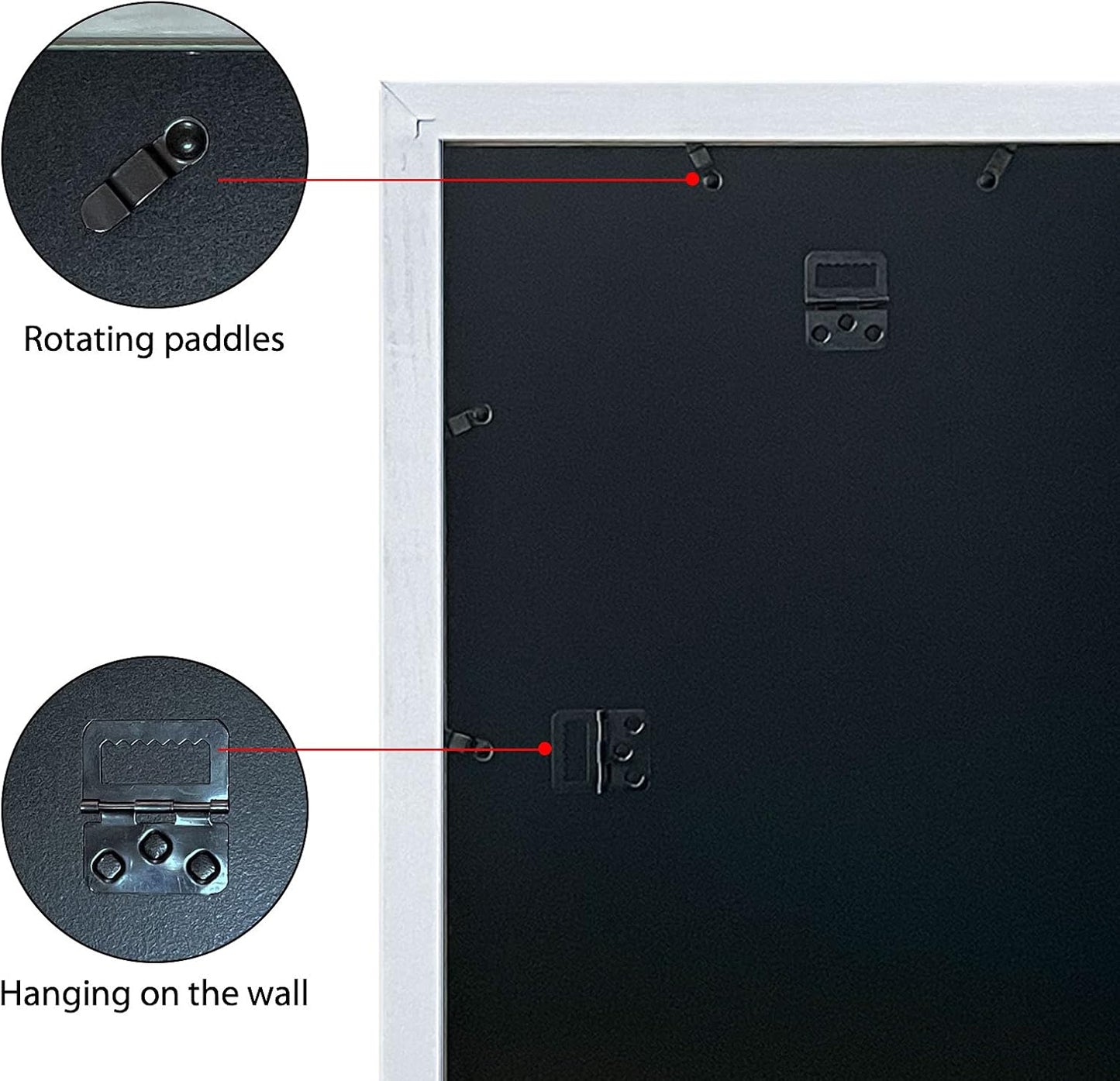 VCK 12x18 Inch Solid Wood Poster Frames with Wall Mounting Hanging Picture Frame Set of 3 White