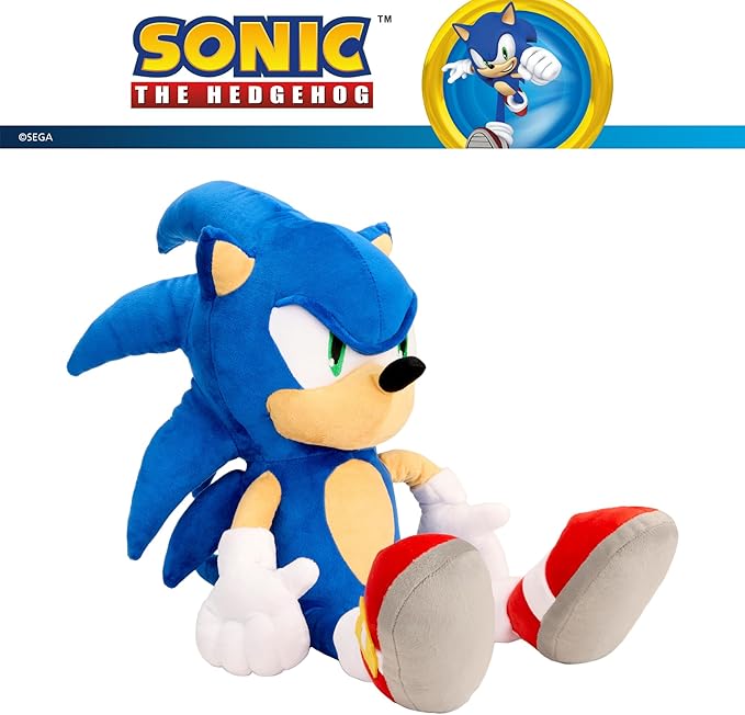 Sonic The Hedgehog Weighted Cuddle Pillow – 3lb Soft Plush & Cozy Pilow for Comfort, 27" Tall (Officially Licensed Product) By Franco Calm