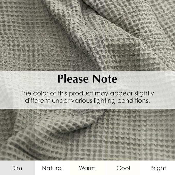 Salt Earth GOTS Certified 100% Organic Cotton Waffle Throw Blanket, 55"x60", Mosstone