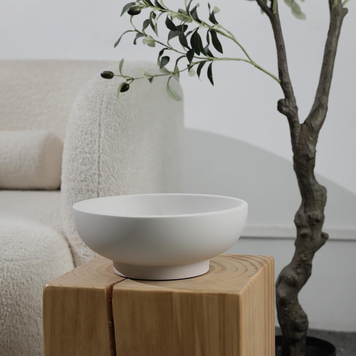 Concrete Fruit Bowl for Kitchen Counter - Modern Home Decor, Large Decorative Bowl for Fruits, Keys, and Candy, Durable and Stylish Design