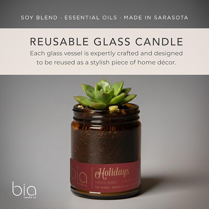Holiday, Spruce Berry Orange Clove Soy Candle, Cinnamon Pine Vanilla, Perfume-Inspired, High Fragrance Load, Lead-Free Wick, Reusable Glass Jar, Warm Spiced, 7 oz