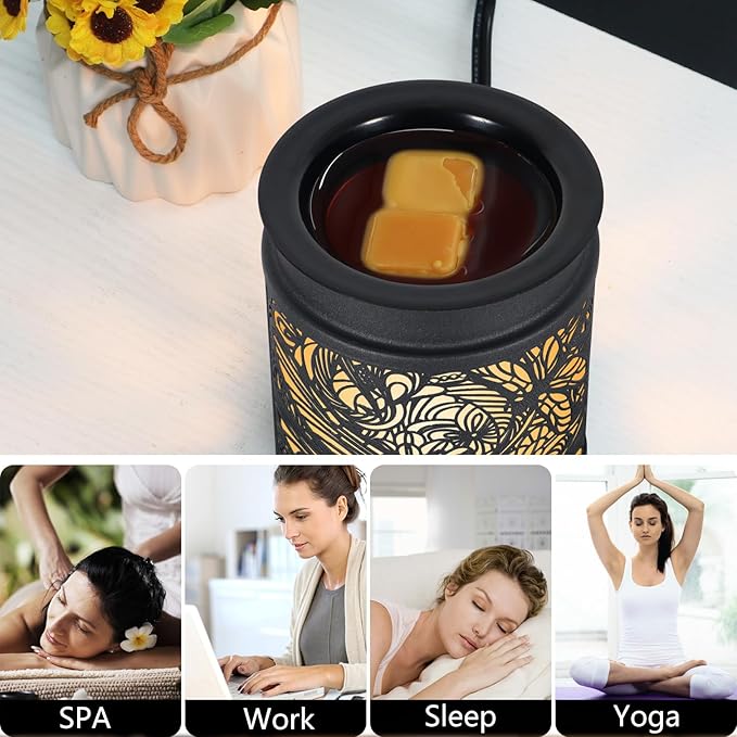 kobodon Wax Melt Warmer Metal Wax Warmer for Scented Wax Electric Fragrance Candle Oil Burner 2 in 1 Wax Melts as Gifts for Moms Grandma Women Girls(Dragonfly)